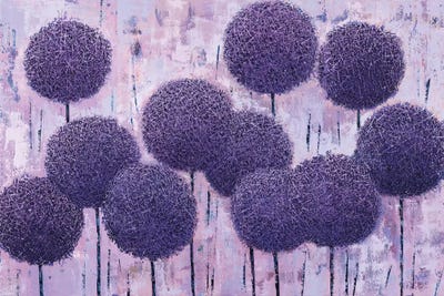 Purple Geometry (Triptych) by Olena Bogatska metal wall art