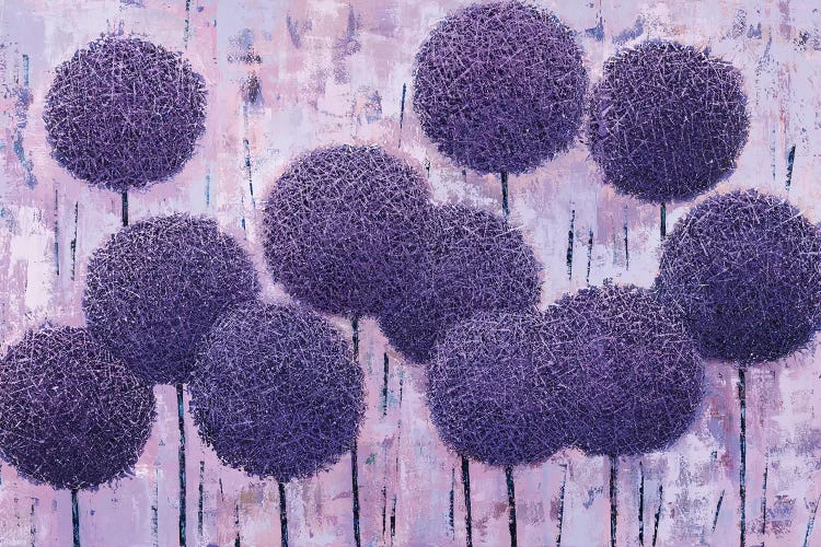 Purple Geometry (Triptych) by Olena Bogatska wall art