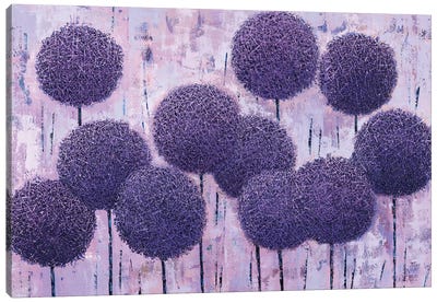 Purple Geometry (Triptych) Canvas Art Print - Purple Abstract Art