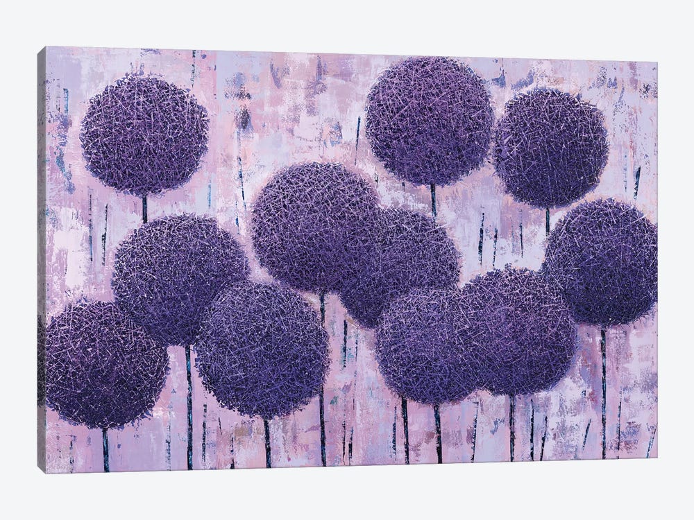 Purple Geometry (Triptych) by Olena Bogatska 1-piece Canvas Print