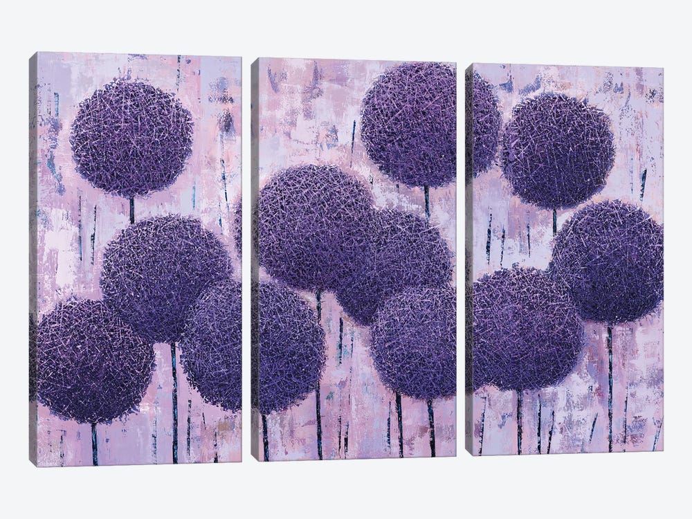 Purple Geometry (Triptych) by Olena Bogatska 3-piece Canvas Art Print