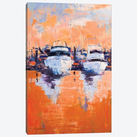 Evening Dock Canvas Print #OBO107} by Olena Bogatska Canvas Art