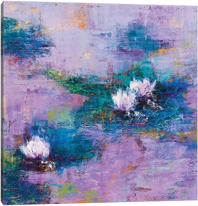 Purple Pond Canvas Art Print - Water Lilies Collection