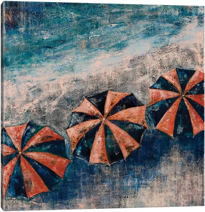 Beach Umbrellas Canvas Art Print - Olena Bogatska