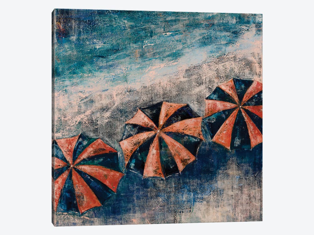 Beach Umbrellas by Olena Bogatska 1-piece Canvas Wall Art