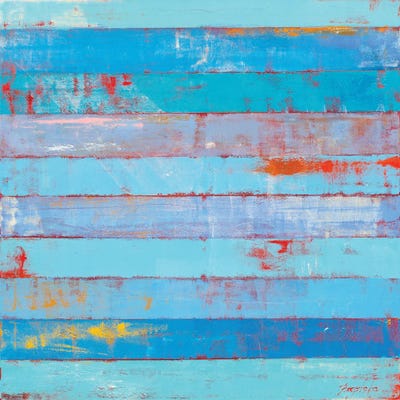 Blue Stripes by Olena Bogatska framed canvas print