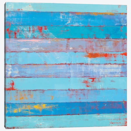Blue Stripes Canvas Print #OBO117} by Olena Bogatska Canvas Art Print