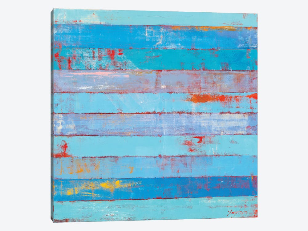 Blue Stripes by Olena Bogatska 1-piece Canvas Art Print