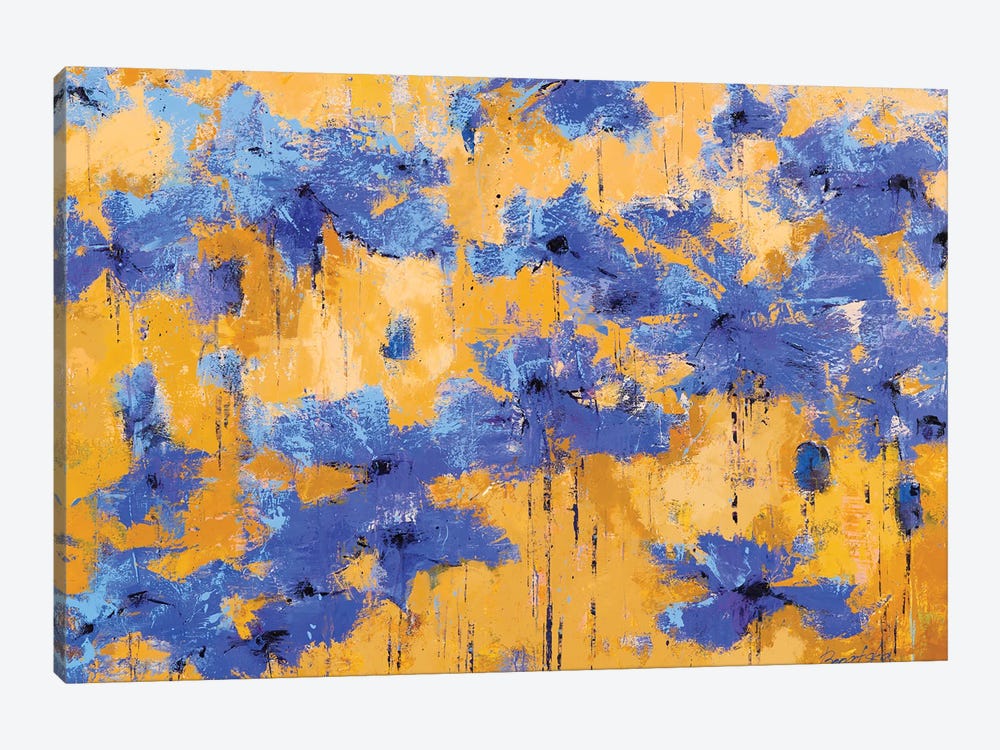 Blue Flowers by Olena Bogatska 1-piece Canvas Artwork