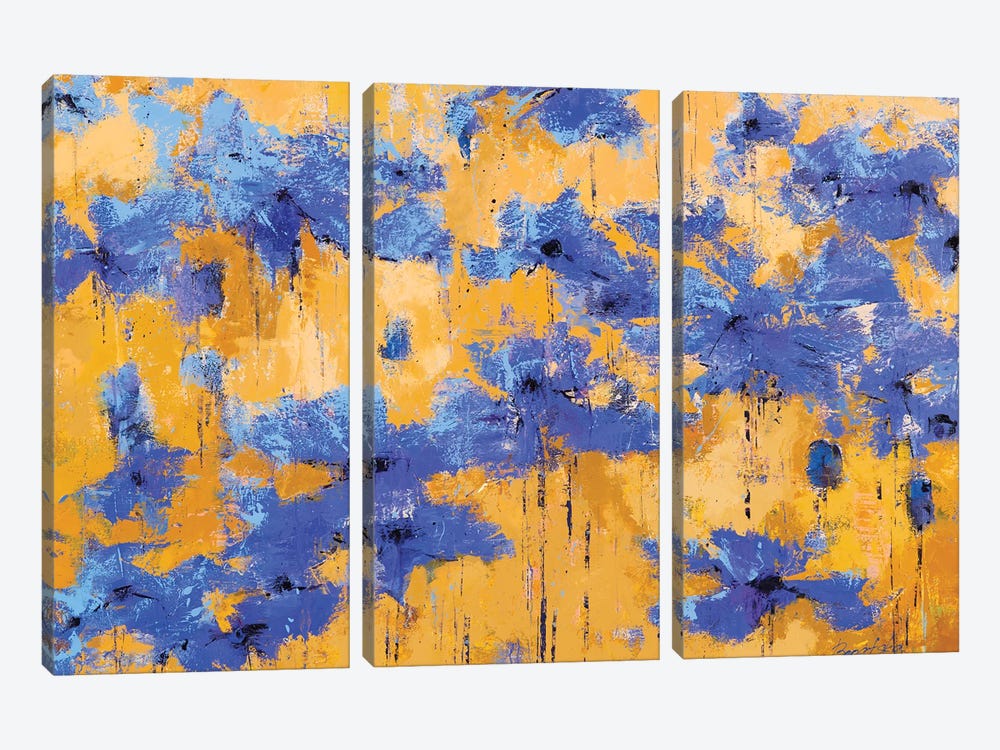 Blue Flowers by Olena Bogatska 3-piece Canvas Art