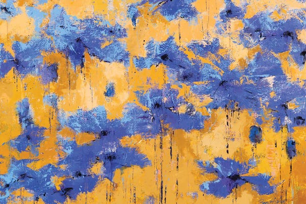 Blue & Gold: Blue Flowers by Olena Bogatska
