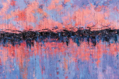 Dock Sunset by Olena Bogatska framed canvas print