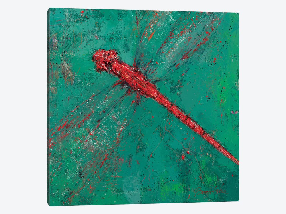 Red Dragonfly III by Olena Bogatska 1-piece Canvas Wall Art