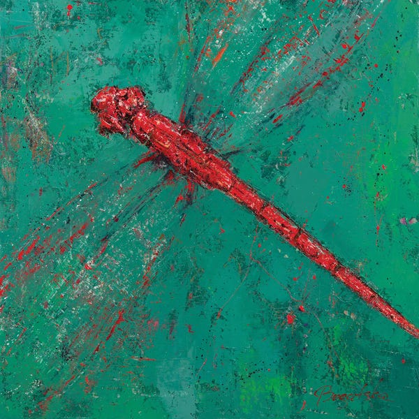 Dragonflies: Red Dragonfly III by Olena Bogatska