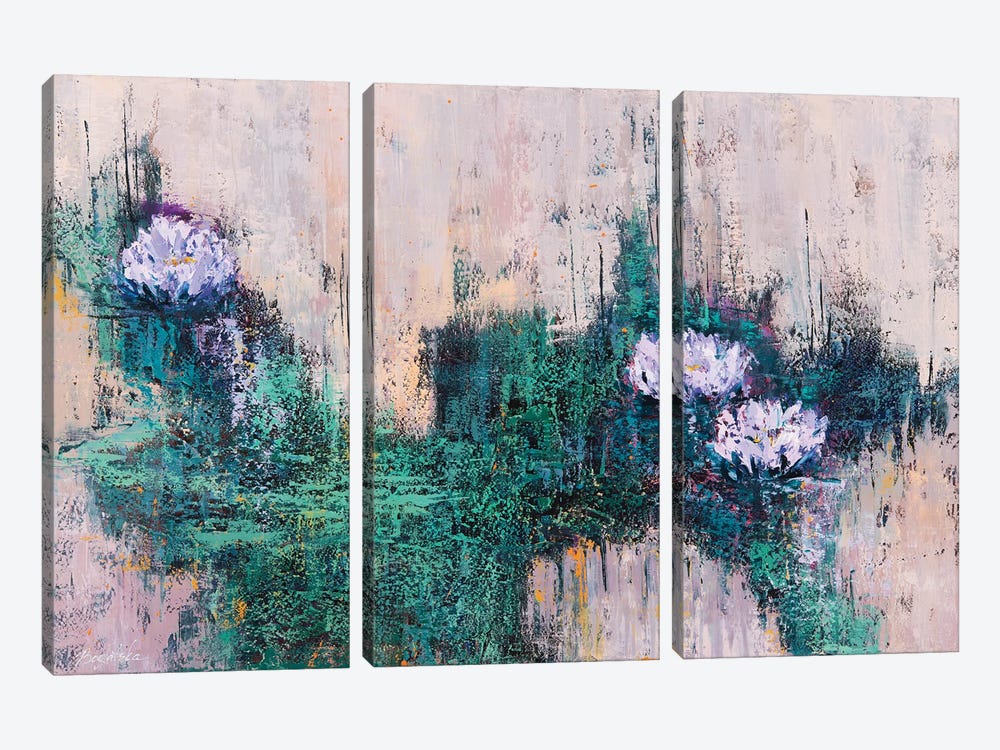 Water Lilies 2022 by Olena Bogatska 3-piece Canvas Art