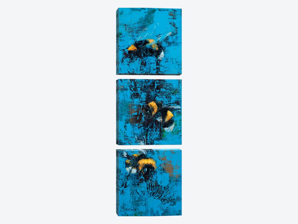 Bumblebees by Olena Bogatska 3-piece Art Print