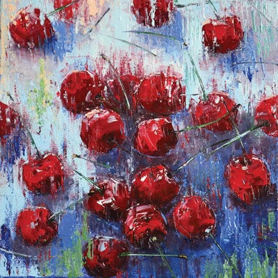 Cherry I by Olena Bogatska metal wall art