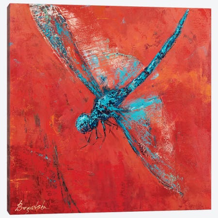 Blue Dragonfly III Canvas Print #OBO150} by Olena Bogatska Canvas Artwork