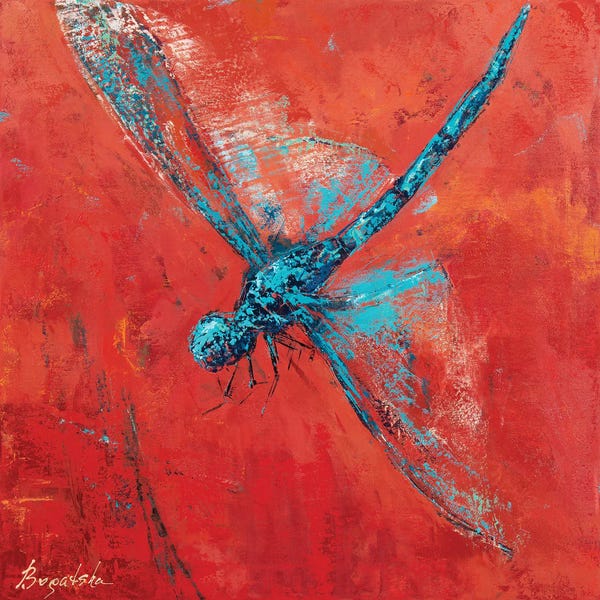 Dragonflies: Blue Dragonfly III by Olena Bogatska