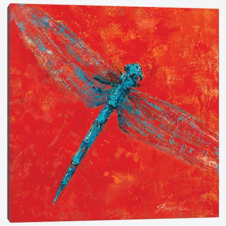 Red Dragonfly IV Canvas Print #OBO151} by Olena Bogatska Canvas Art