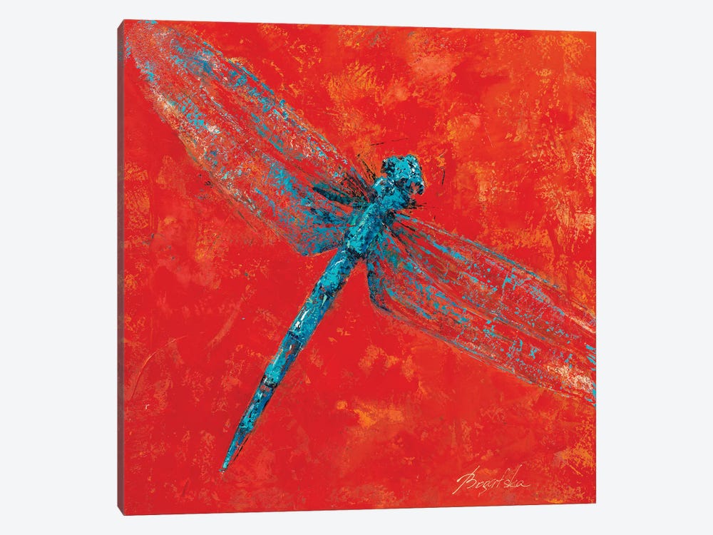 Red Dragonfly IV by Olena Bogatska 1-piece Canvas Art Print