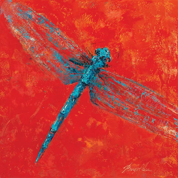 Dragonflies: Red Dragonfly IV by Olena Bogatska