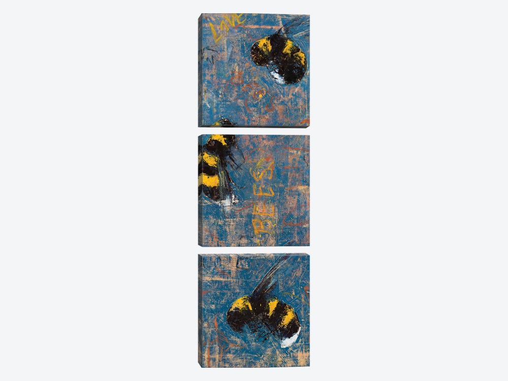 Busy Bees by Olena Bogatska 3-piece Canvas Print