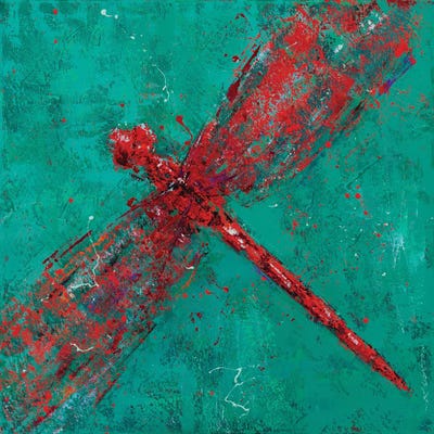 Red Dragonfly VI by Olena Bogatska framed canvas print
