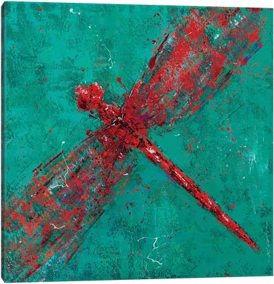 Red Dragonfly VI Canvas Art Print - Dragonfly Art