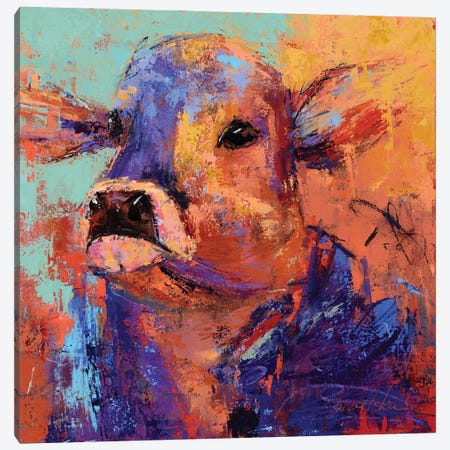 Blue Cow Canvas Print #OBO156} by Olena Bogatska Canvas Print