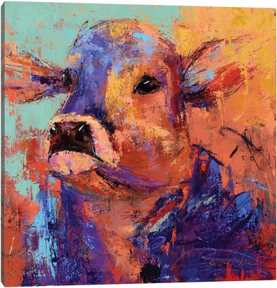 Blue Cow Canvas Art Print - Olena Bogatska