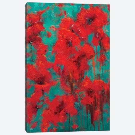 Red Flowers 2022 Canvas Print #OBO167} by Olena Bogatska Canvas Wall Art