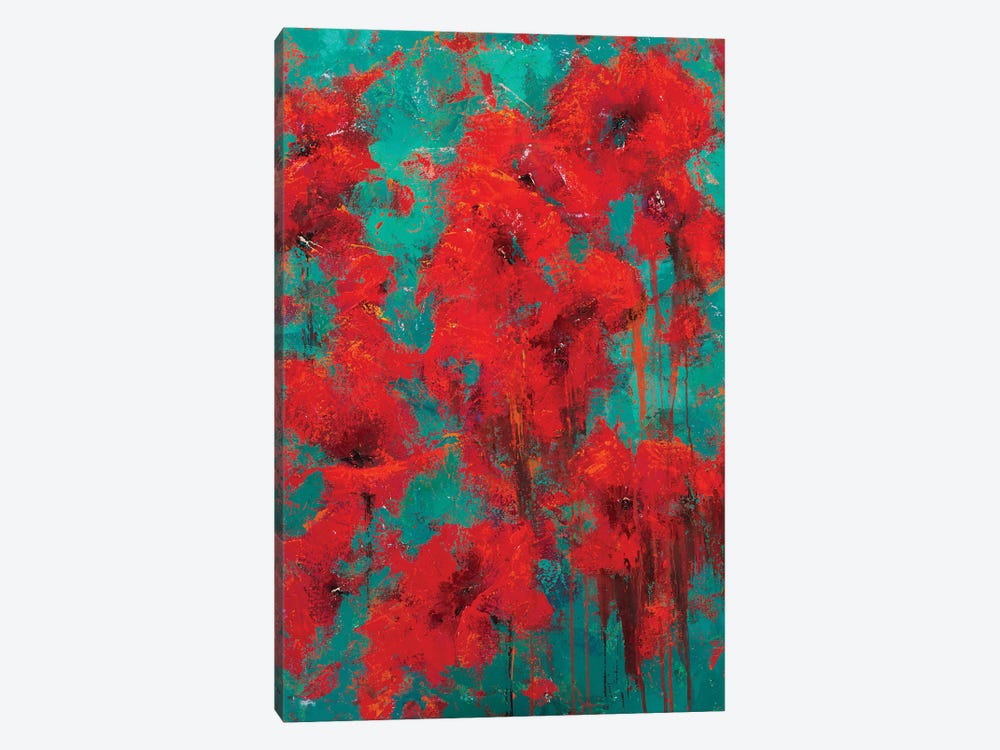 Red Flowers 2022 by Olena Bogatska 1-piece Canvas Wall Art