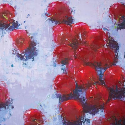 Cherry IV by Olena Bogatska framed canvas print