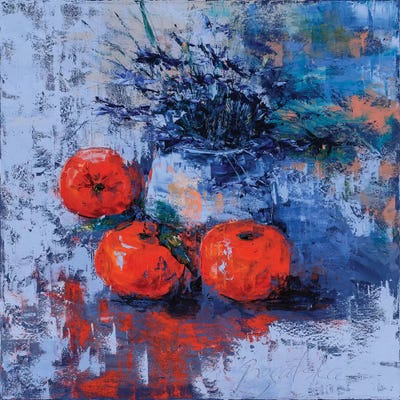 Clementines by Olena Bogatska framed canvas print