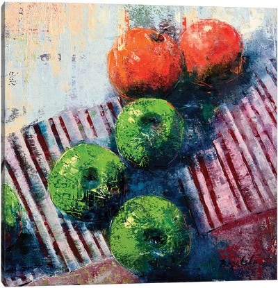 Green And Red Apples Canvas Art Print - Olena Bogatska