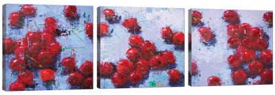 Cherry Triptych Canvas Art Print - Cherry Art