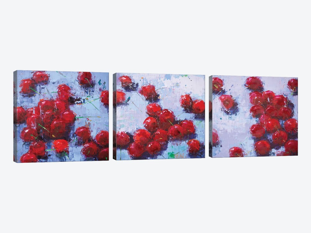 Cherry Triptych by Olena Bogatska 3-piece Canvas Wall Art