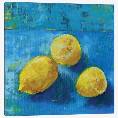 Lemons Canvas Print #OBO41} by Olena Bogatska Canvas Wall Art