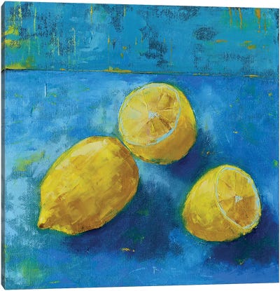 Lemons Canvas Art Print - Lemon & Lime Art