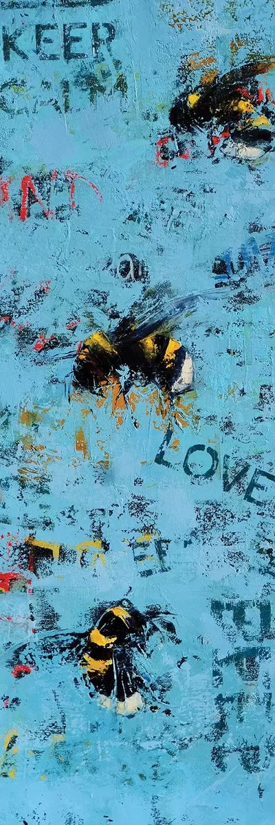 Lovebees by Olena Bogatska framed canvas print