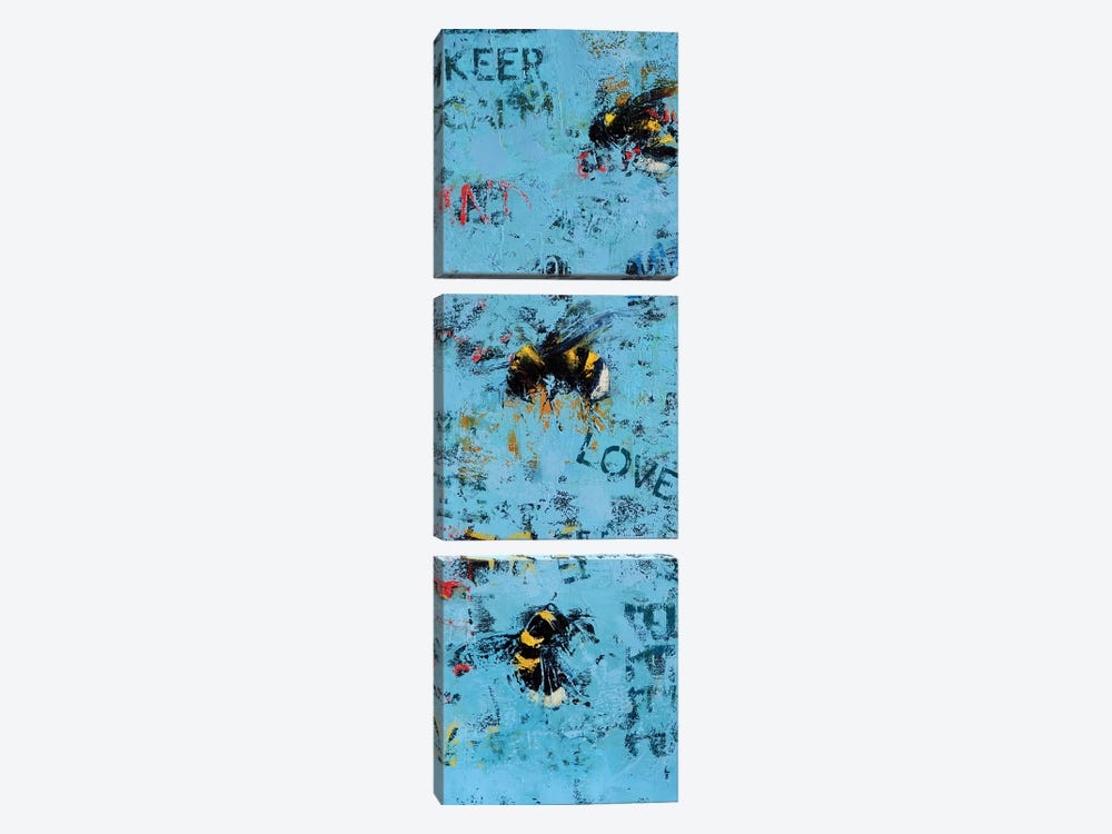 Lovebees by Olena Bogatska 3-piece Canvas Wall Art