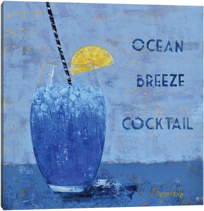 Ocean Breeze Cocktail Canvas Art Print - Lemon & Lime Art