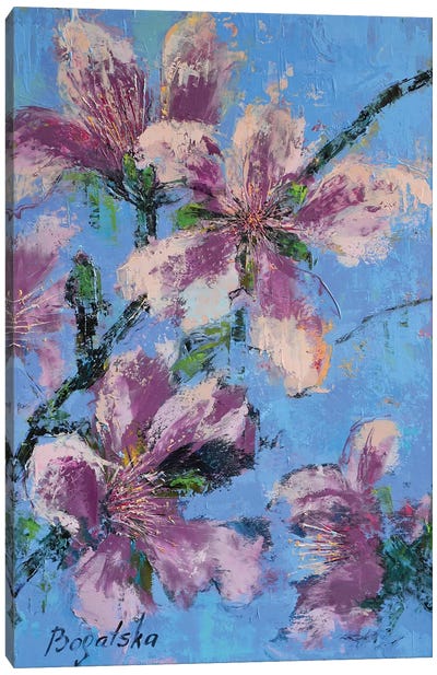 Purple Blossom Canvas Art Print - Traditional Living Room Art