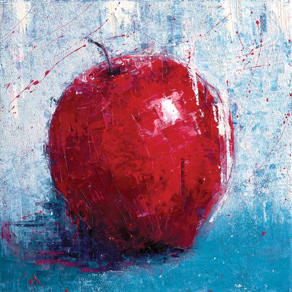 Blue & Red: Red Apple by Olena Bogatska