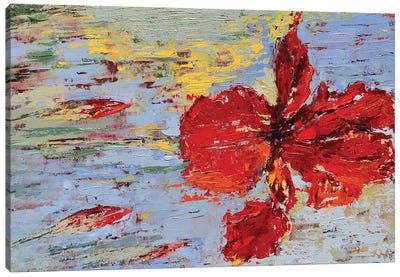 Red Iris II Canvas Art Print - Iris Art
