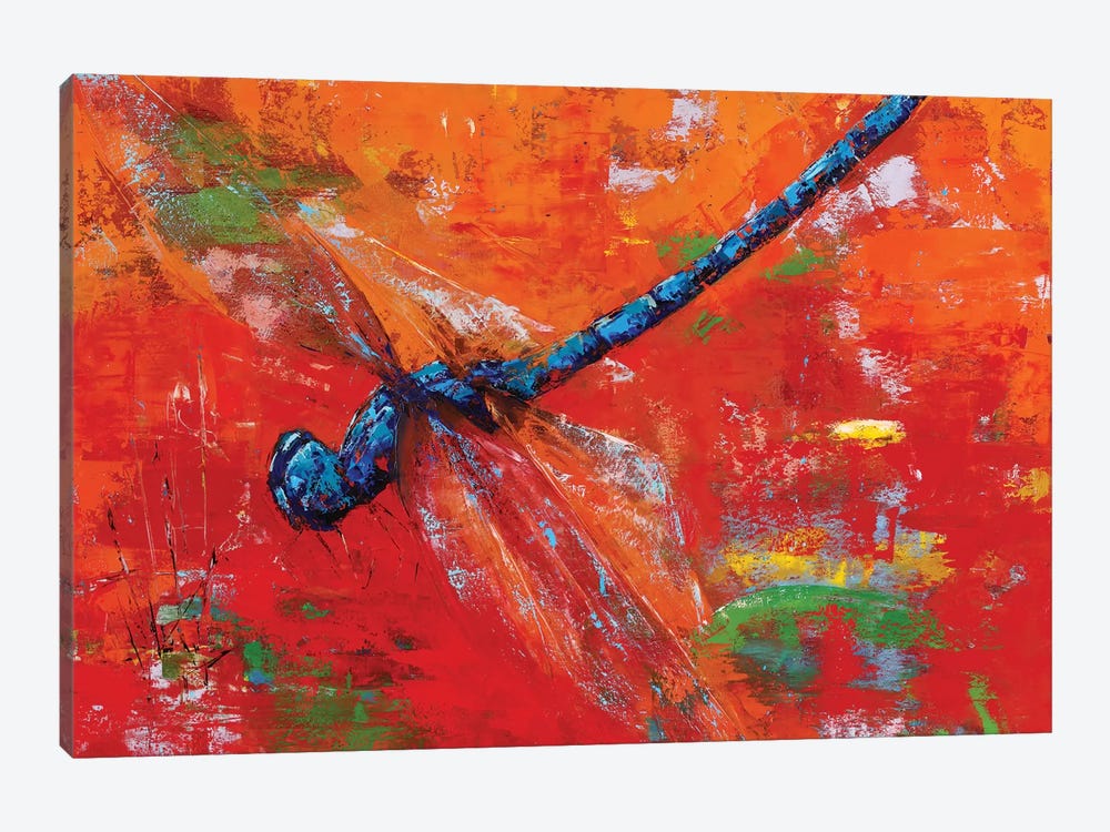 Blue Dragonfly by Olena Bogatska 1-piece Canvas Wall Art
