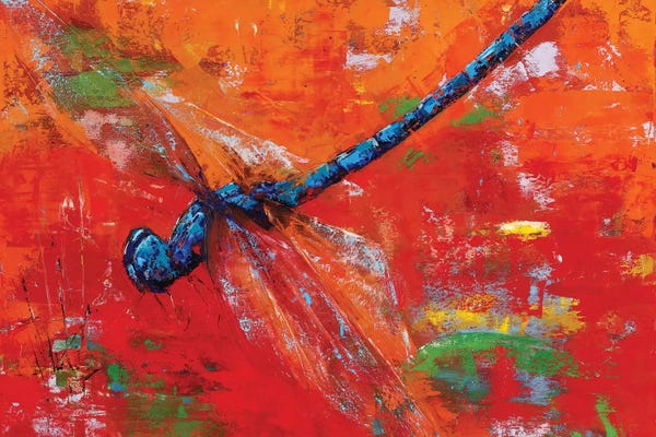 Dragonflies: Blue Dragonfly by Olena Bogatska