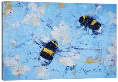 Bees And Blossoms Canvas Art Print - Olena Bogatska