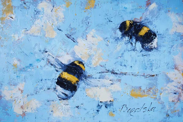 Bees: Bees And Blossoms by Olena Bogatska